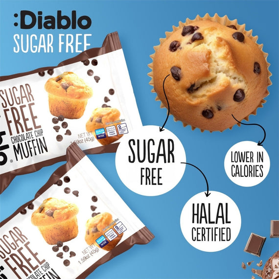 Sugar Free Chocolate Chip Muffins (45g x 6)
