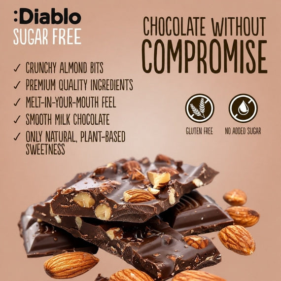 Milk Chocolate with Almonds with Stevia (75g)