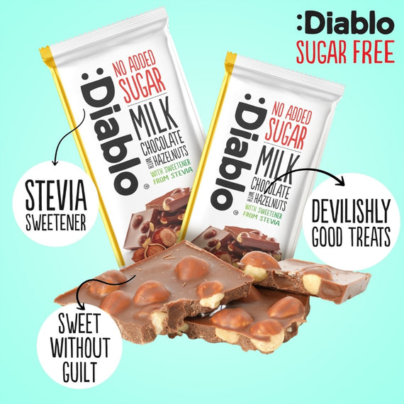 Diablo Stevia Milchschokolade mit Haselnüssen (75g)