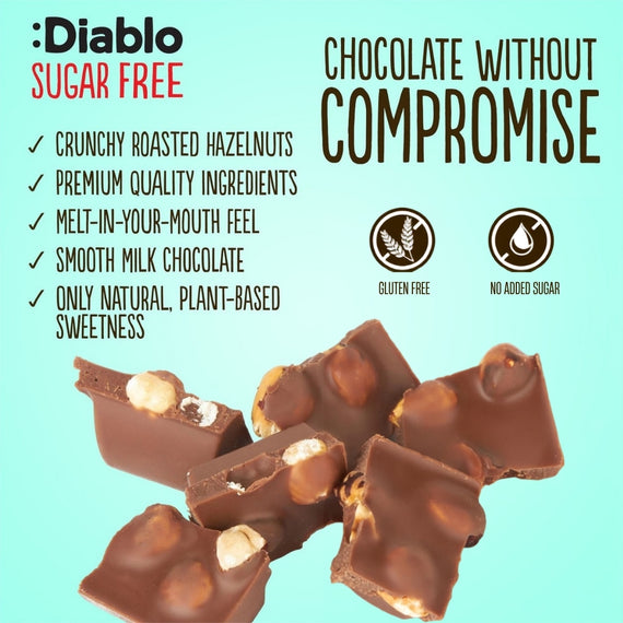 Diablo Stevia Milchschokolade mit Haselnüssen (75g)
