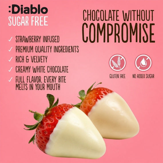 No Added Sugar White Chocolate with Strawberry (75g)