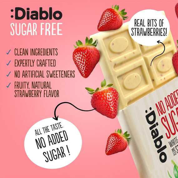 No Added Sugar White Chocolate with Strawberry (75g)