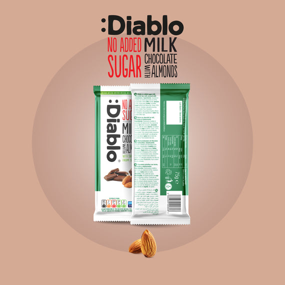 Milk Chocolate with Almonds with Stevia (75g)
