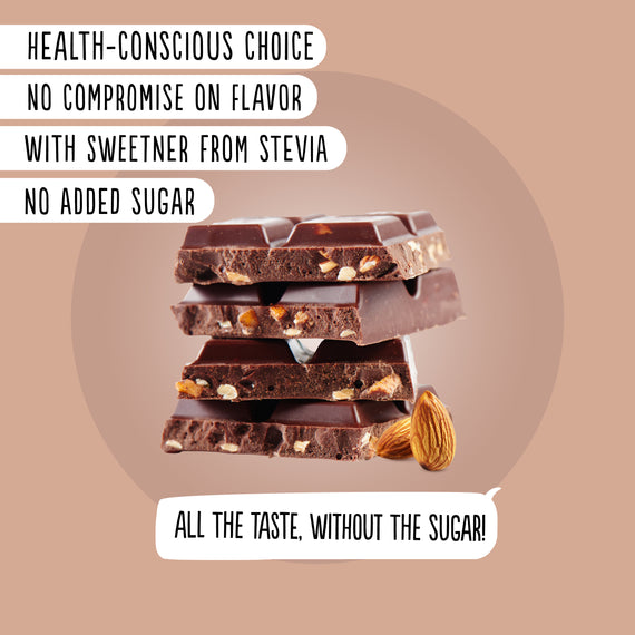 Milk Chocolate with Almonds with Stevia (75g)