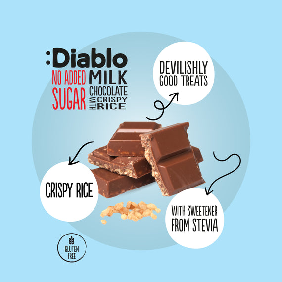 Milk Chocolate with Crispy Rice with Stevia (75g)