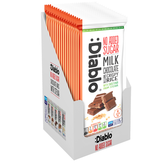 Milk Chocolate with Crispy Rice with Stevia (75g)