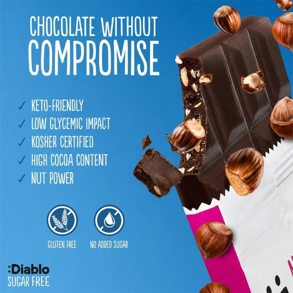 No Added Sugar Dark Chocolate with Hazelnuts Maltitol  (85g)