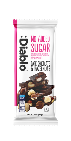 Diablo No Added Sugar Dark Chocolate with Hazelnuts