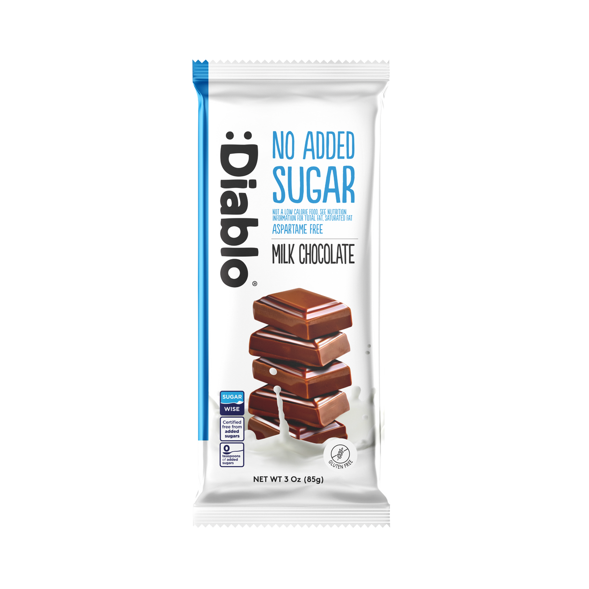 Diablo No Added Sugar Milchschokolade, Maltit, 85g