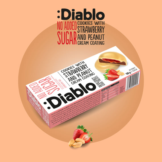 No Added Sugar Cookies with Strawberry and Peanut Cream Coating (100g)