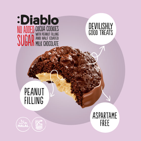 Cocoa Cookies with Peanut Filling and Half Coated Milk Chocolate (110g)