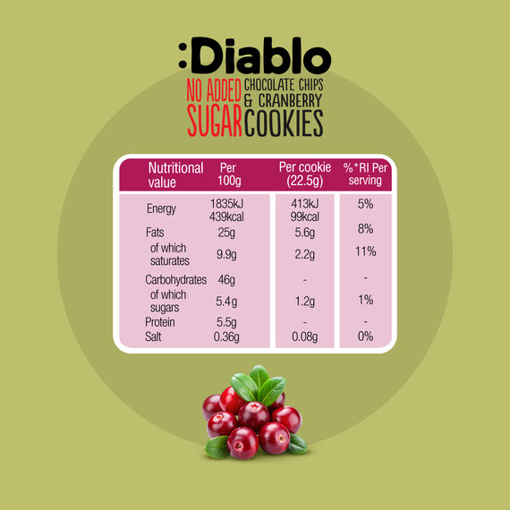 No Added Sugar Chocolate Chip & Cranberry Cookies (135g)