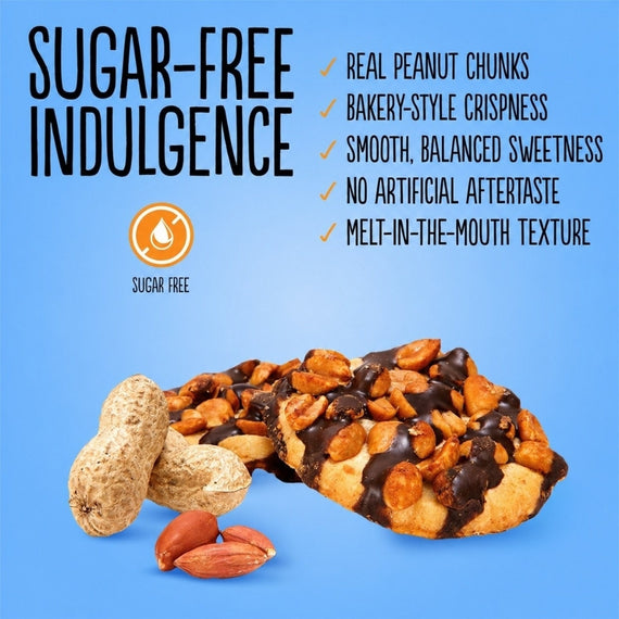 Sugar Free Chocolate Striped Peanut Cookies (150g)
