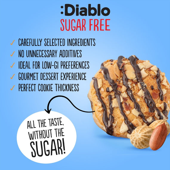 Sugar Free Chocolate Striped Peanut Cookies (150g)