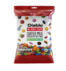 No Added Sugar Coated Milk Chocolate Buttons (40g)