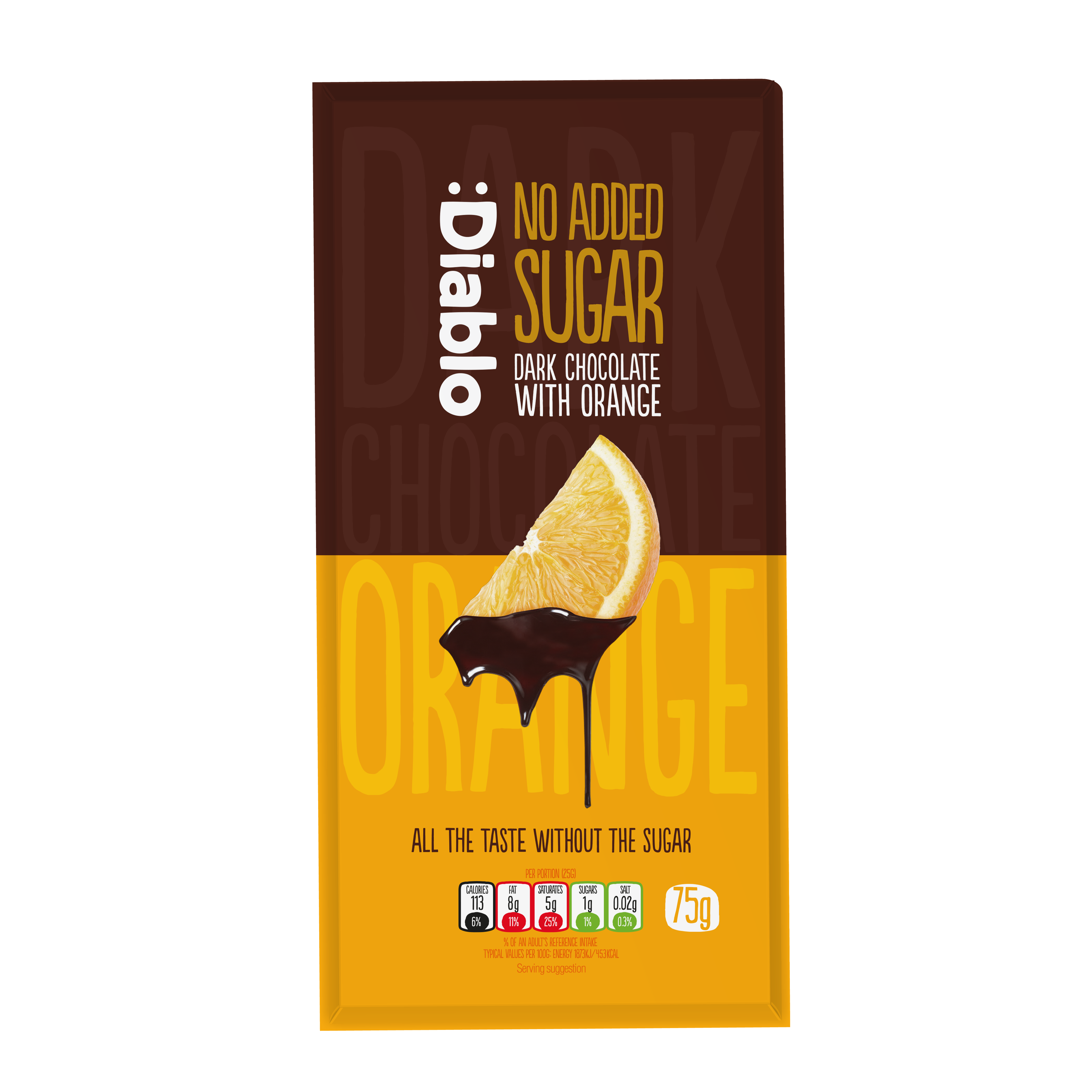 Diablo No Added Sugar Dark Chocolate with Orange
