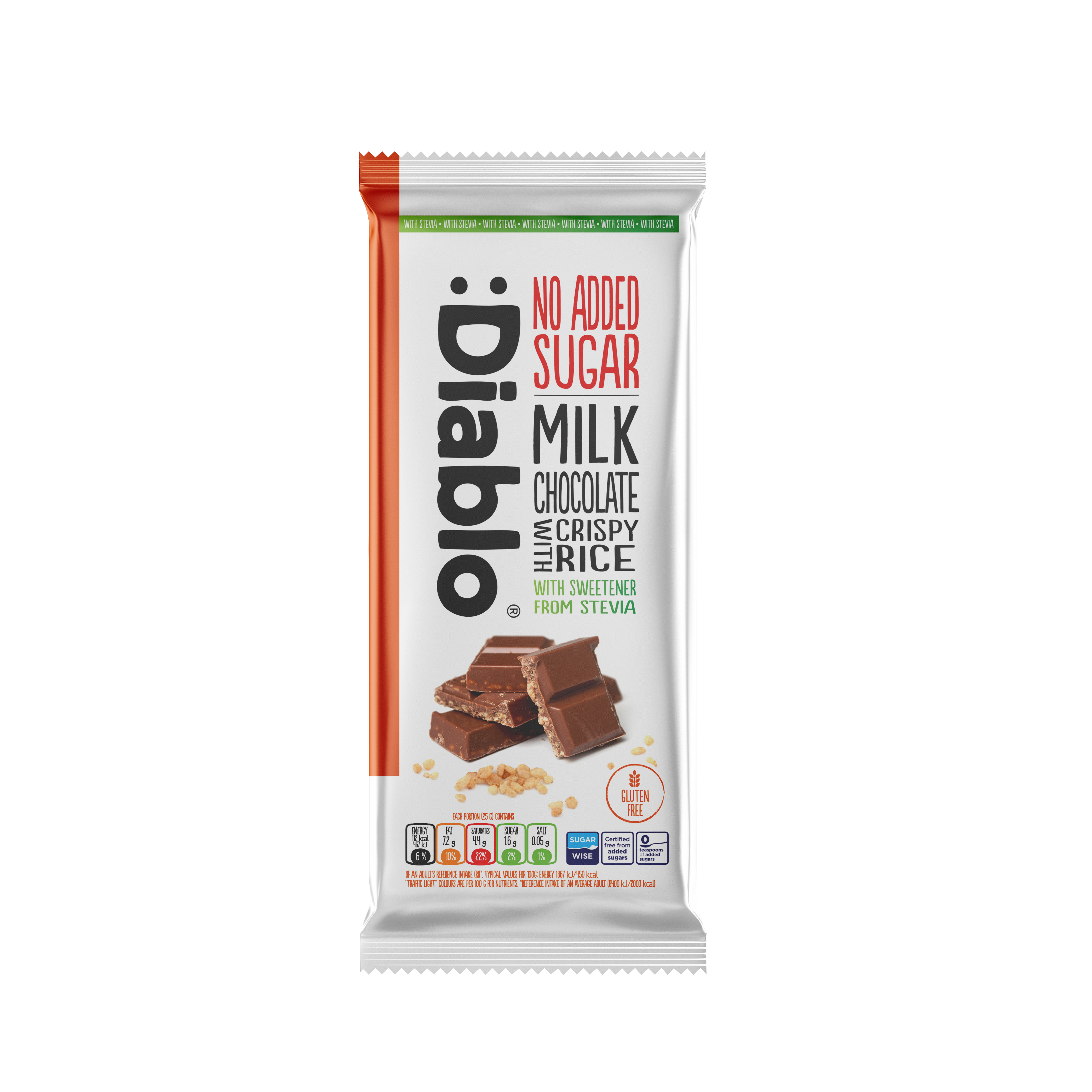 Diablo NAS Milk Chocolate with Crispy Rice 75g