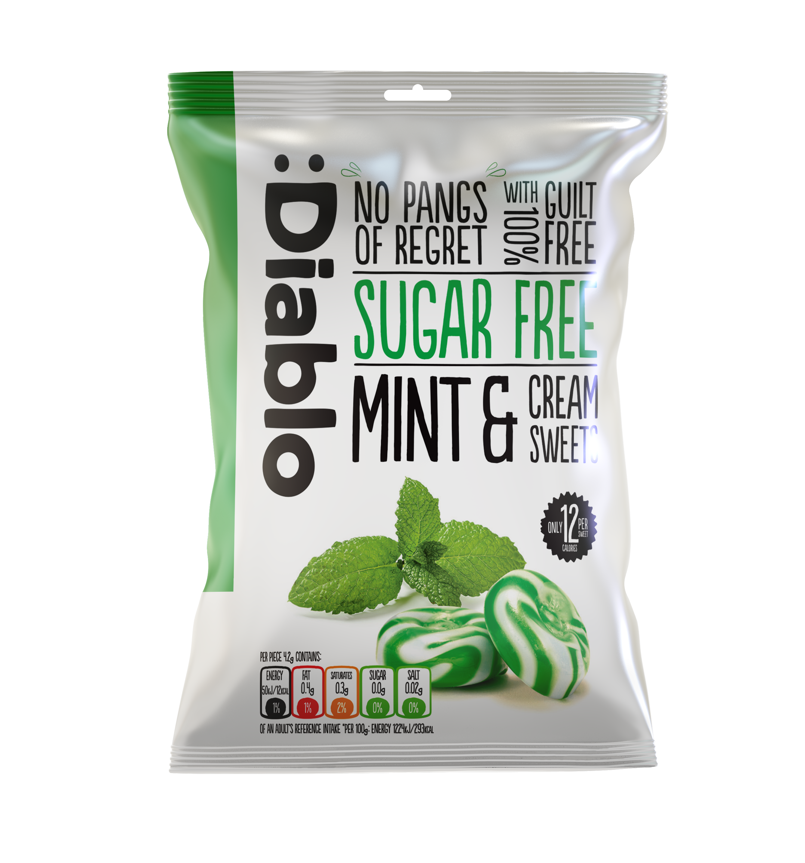 Diablo Sugar Free Mint and Cream Sweets 75g