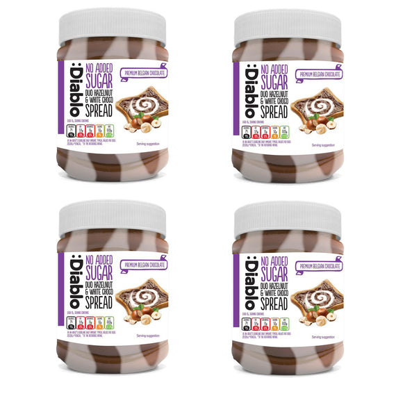 No Added Sugar White Chocolate and Hazelnut Duo Spread (350g)