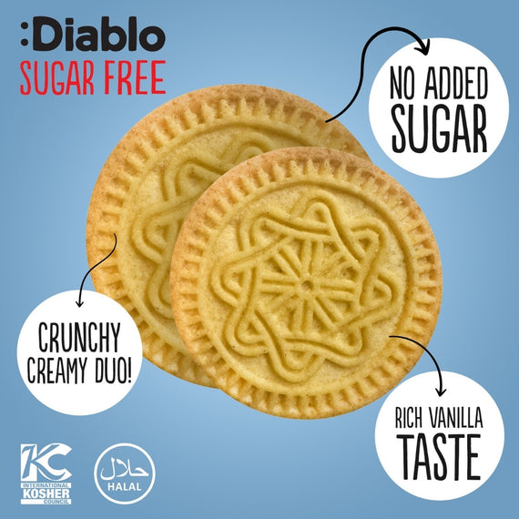 Sugar Free Cream Filled Vanilla Sandwich Cookies (44g)