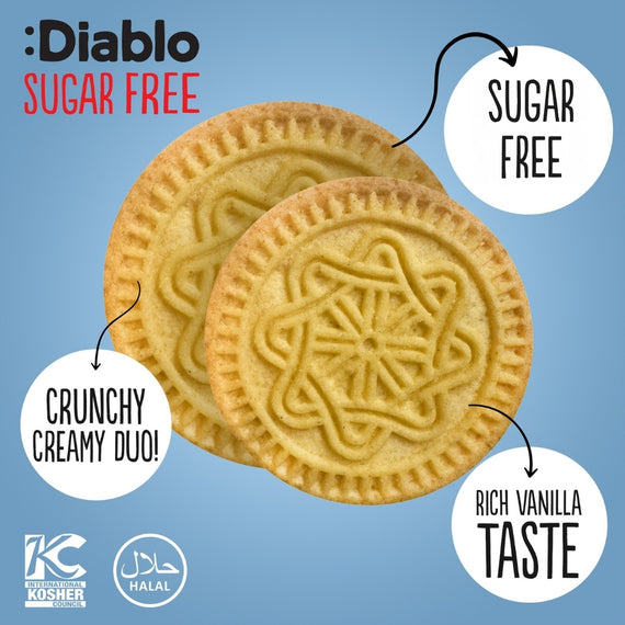 Sugar Free Vanilla Sandwich Cookie with Cocoa Cream (176g)