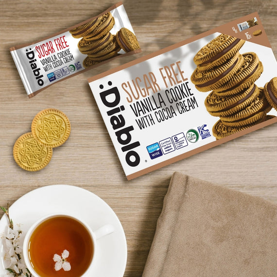 Sugar Free Vanilla Sandwich Cookie with Cocoa Cream (176g)