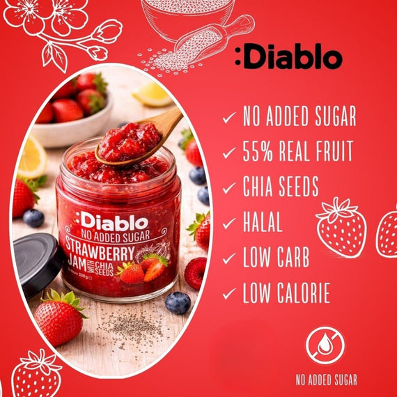 No Added Sugar Strawberry & Chia Seed Jam 230g