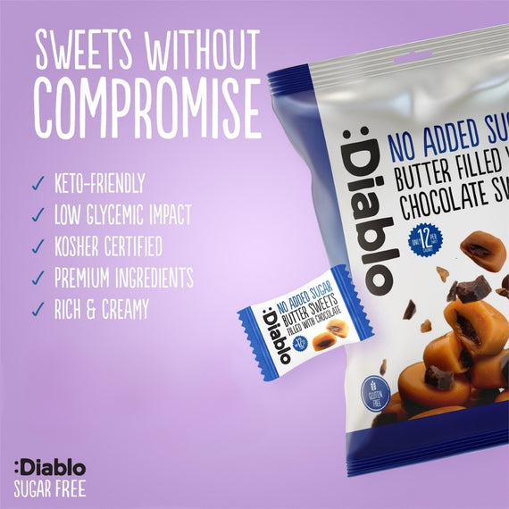 No Added Sugar Butter Filled with Chocolate Sweets (75g)
