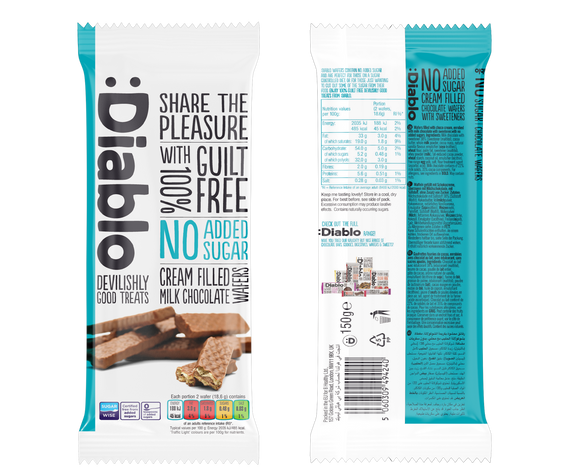 No Added Sugar Cream Filled Chocolate Coated Wafer (150g)